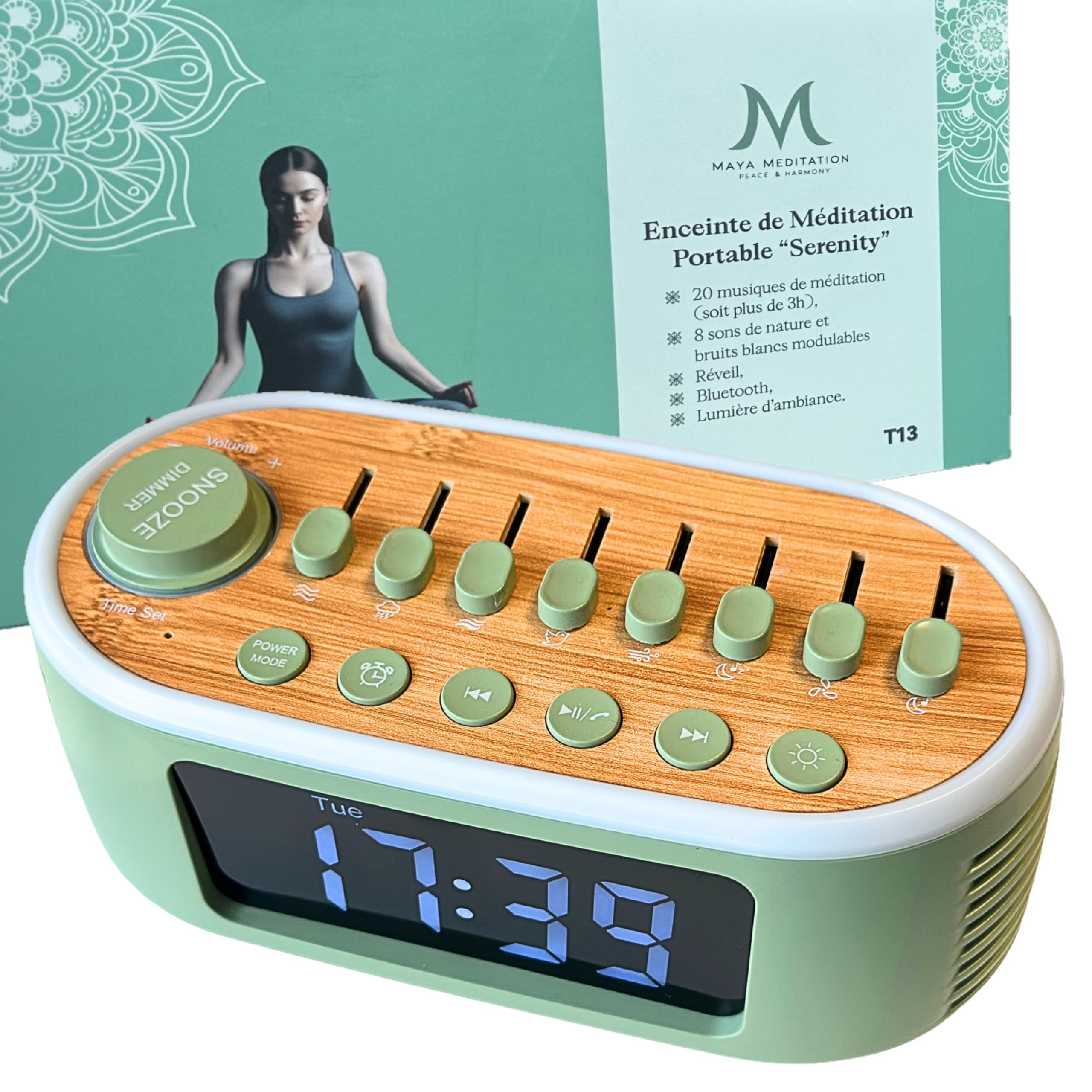 Machine à Bruits Blancs & Sons Relaxants Sérénity Box de Relaxation et Méditation Aide au Sommeil Anti-Stress Veilleuse Ambiance Zen