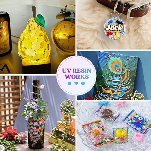 Miniatura 9 de Paquete de kit de resina UV con linterna UV y 7.05 oz de alta viscosidad transparente gruesa kit de resina UV