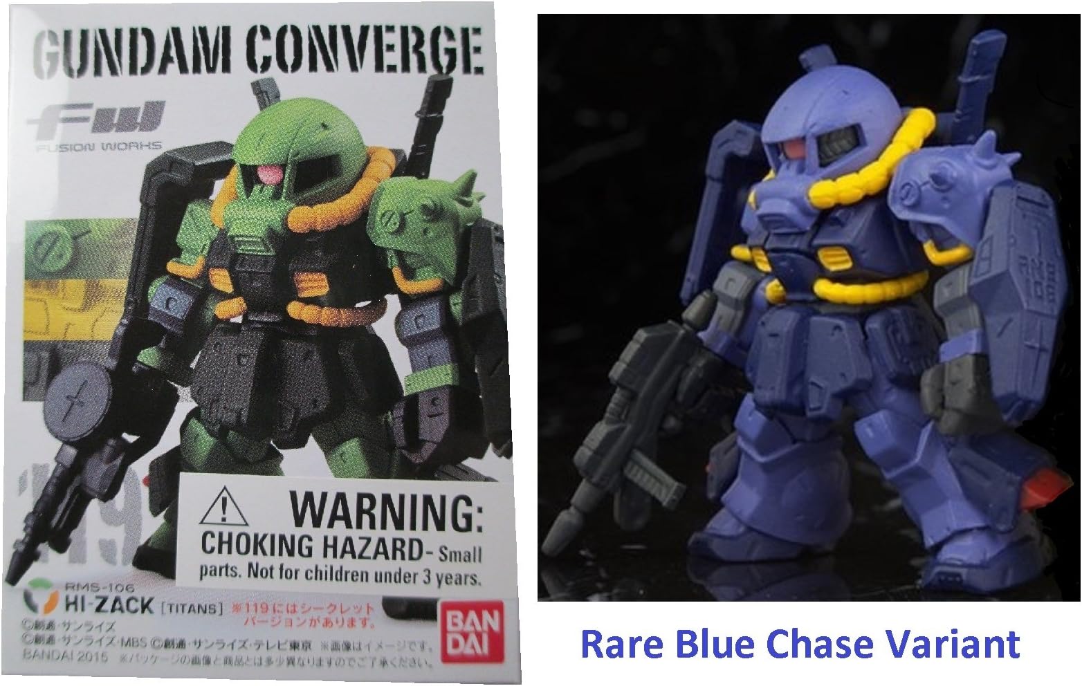 FW Gundam Converge 20 Rare Blue Variant Hi-Zack [Titans] RMS-106 #119 Mini Trading Figure