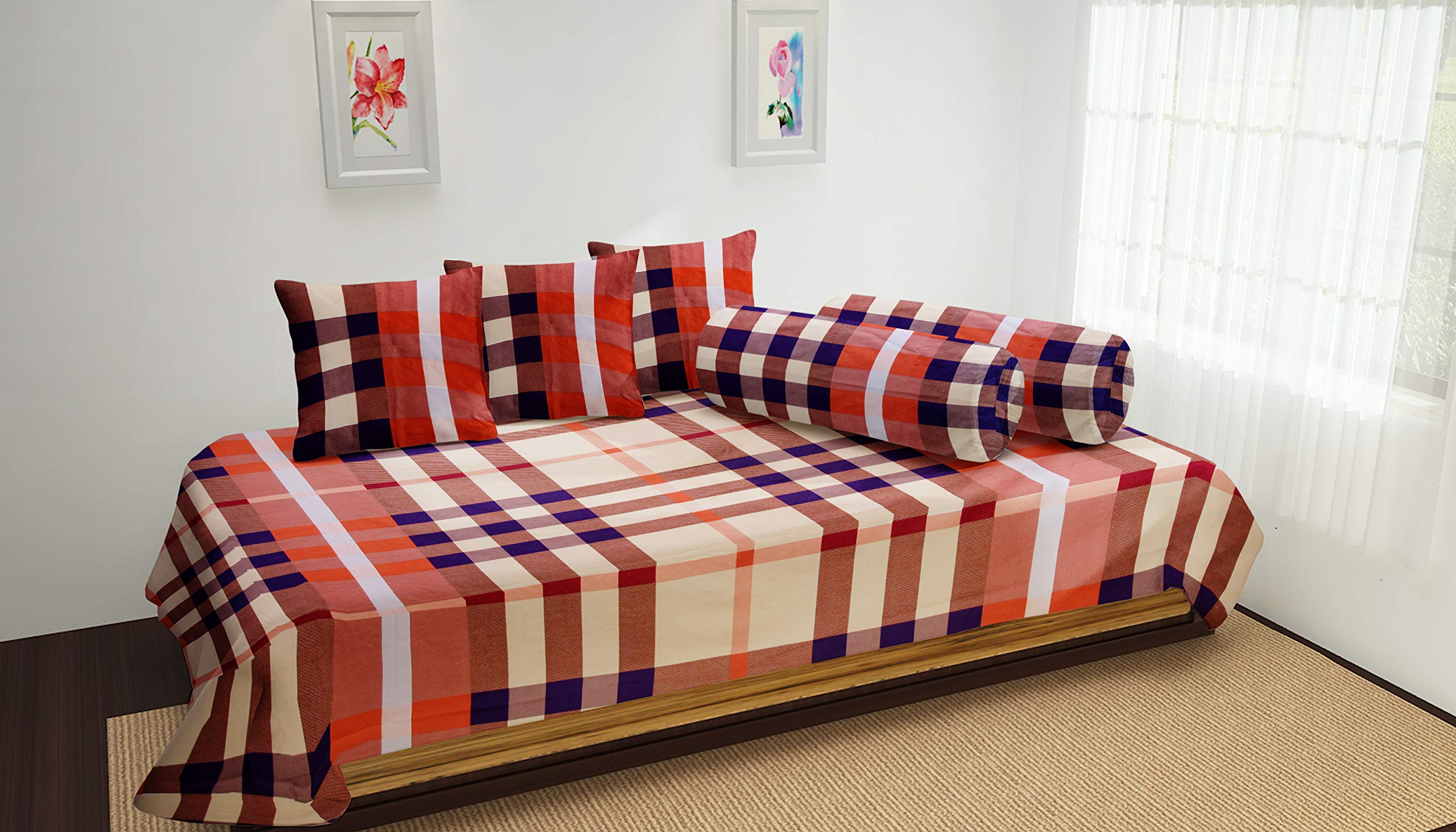 IVAZA New Cotton Traditional 6 Piece Diwan Set (Multi Color Box)-image-3