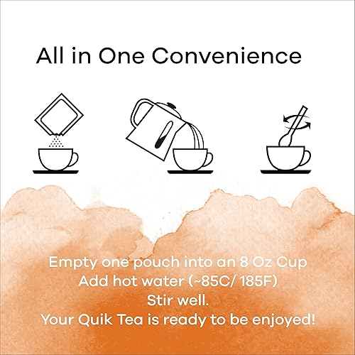 Miniatura 4 de QuikTea Latte de té de cúrcuma de jengibre y chai  10 unidades de caja individual  todos conservantes naturales libres de auténtico Chai instantáneo