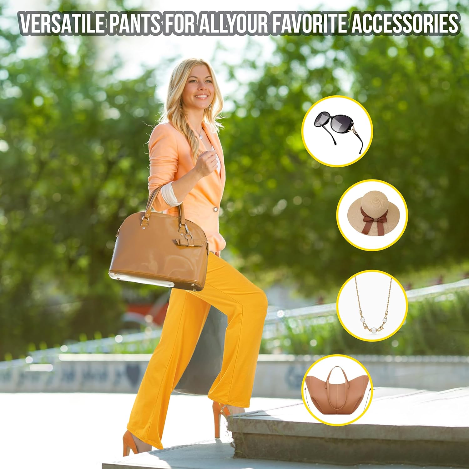 DEAR SPARKLE Fold Over Yoga Lounge Stretch Pants Women | Contrasting High Waist Loose Pregnancy Pant Plus (P8) - Image 8