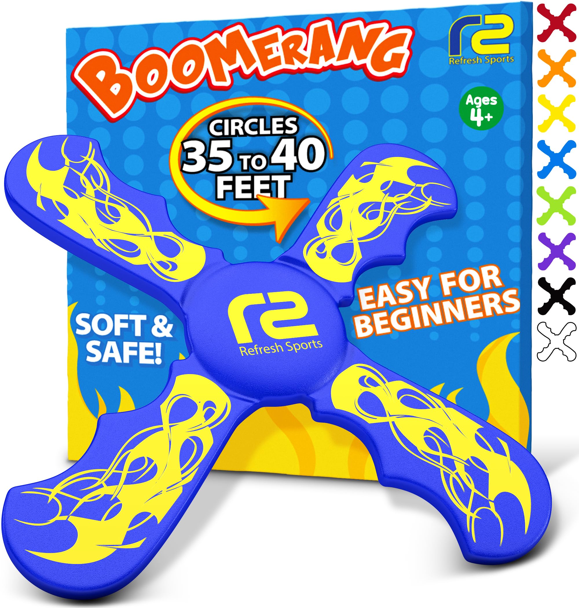 Fun Boomerang for Kids - Stocking Stuffers for Kids 8-12 - Soft & Easy to Use - Best Gifts for 6 7 8 9 10 Year Old Boys & Girls + 2025 Top Toys for Boys Age 8-12 - Fun Outdoor Toy for Boy Gift Ideas