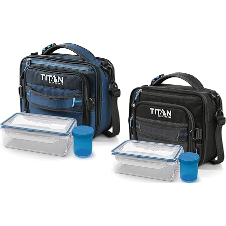 Titan Deep Freeze Boîte à Déjeuner Extensible Avec 2 Parois De Glace, Bleu, Gris, Noir, 35,6 X 35,6 X 35,6 Cm