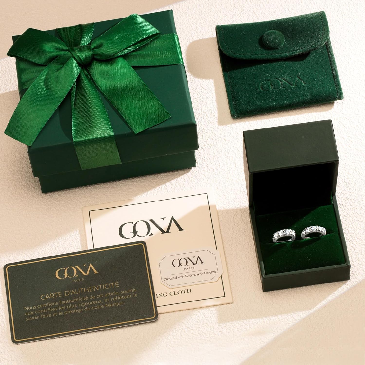 Handcrafted 925 Sterling Silver Hoop Earrings for Women Created with Swarovski® Crystals Hypoallergenic Earrings Cartilage Piercing Gift for Valentine's Wedding Anniversary Birthday Certification & Elegant Gift Box