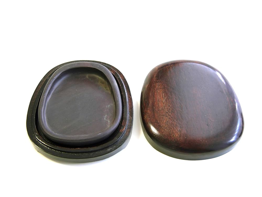 d*3様 端渓 Amazon | LOVE MIYABI 歙州硯 ミニ硯 円形 丸型 8.5cm 栗（クリ