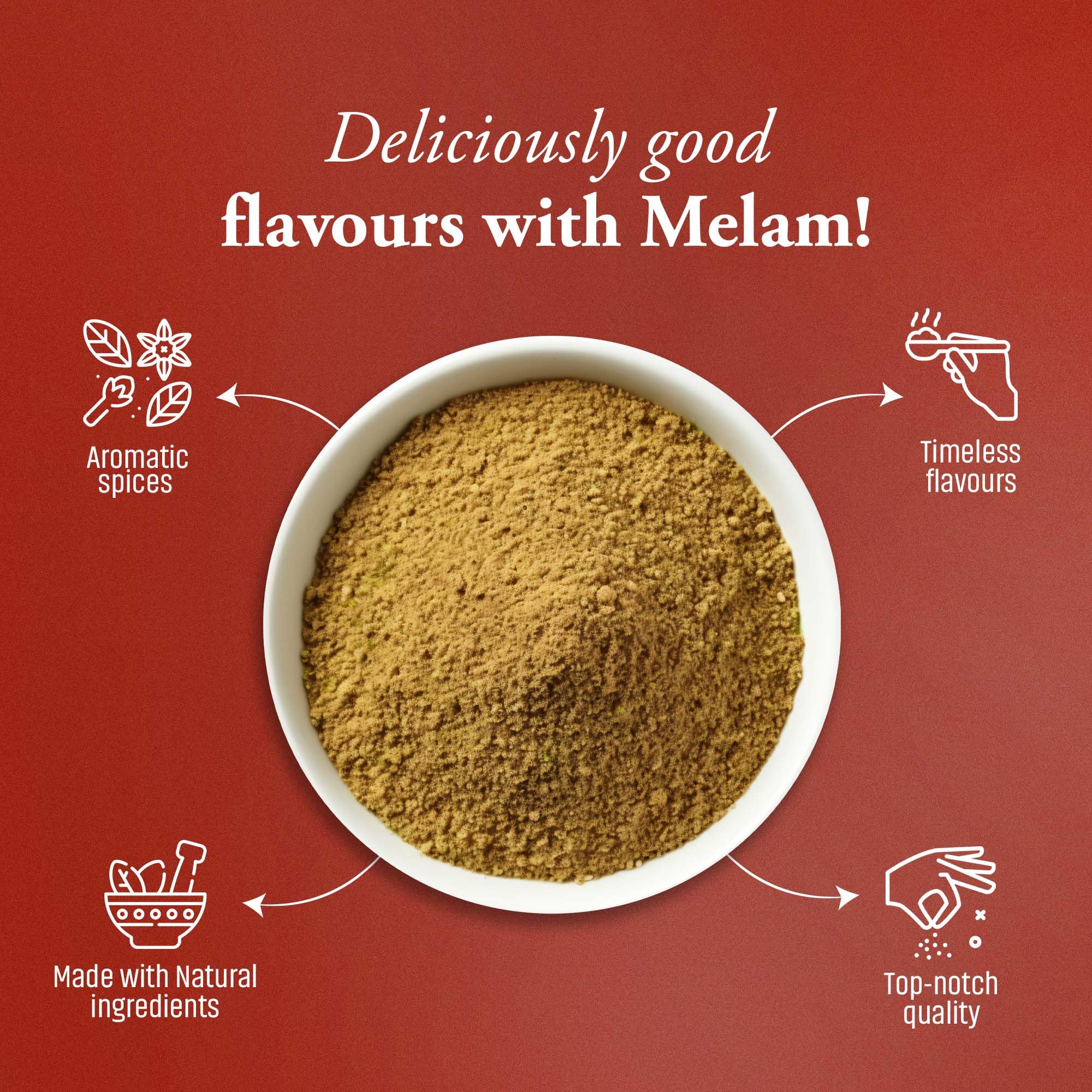 Melam Fresh & Aromatic Coriander Powder (500g) | Dhania Powder with No Added Flavours, Preservatives, or Artificial Colours - Image 4 thumbnail