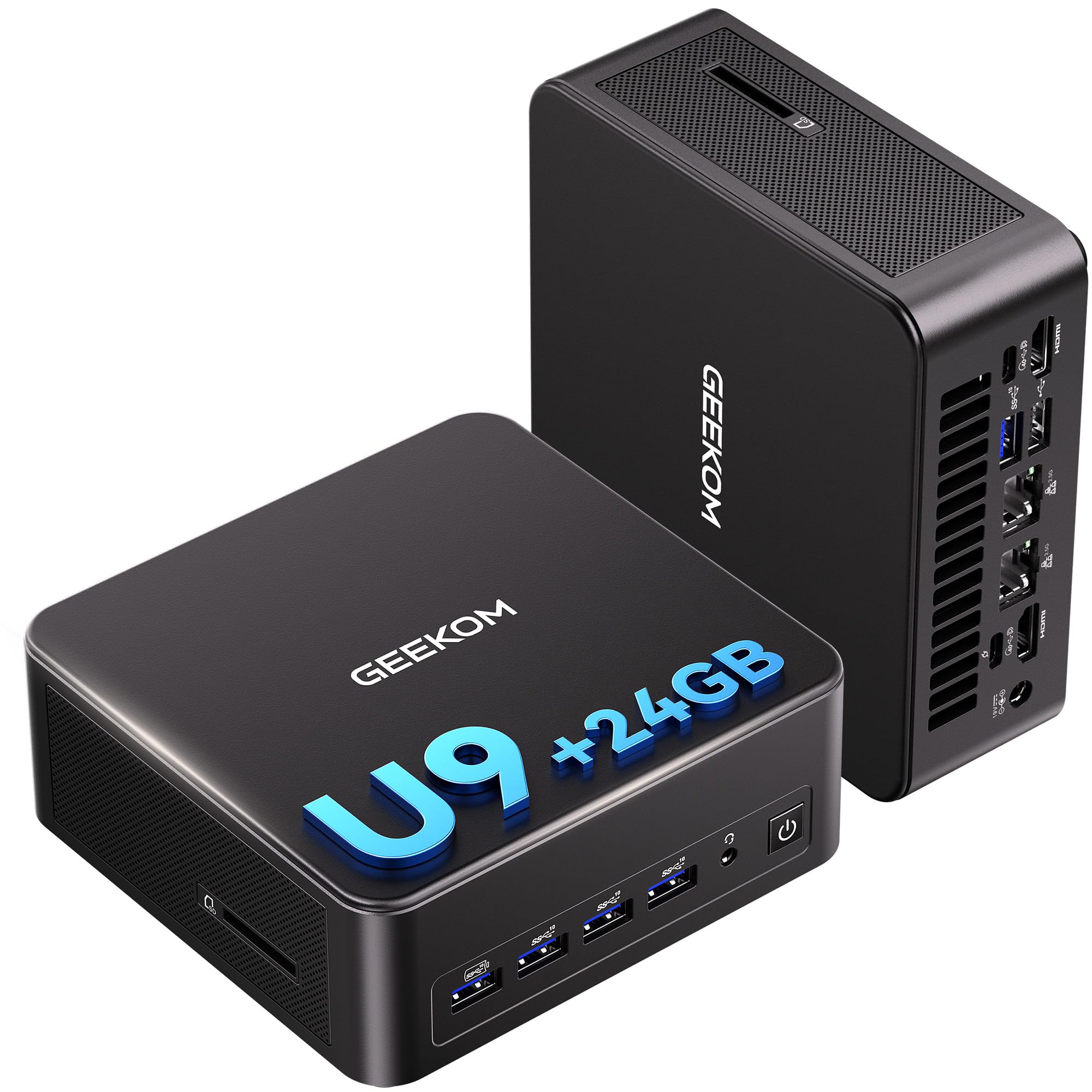 GEEKOM IT13 MAX AI Mini PC con Intel Ultra 9 185H (TDP 65W) | Ideale per Programmazione/Attività varie | 24GB LPDDR5 e 500GB SSD PCIe 4.0 | Quad Display 8K, WiFi 7, Doppia LAN 2.5G