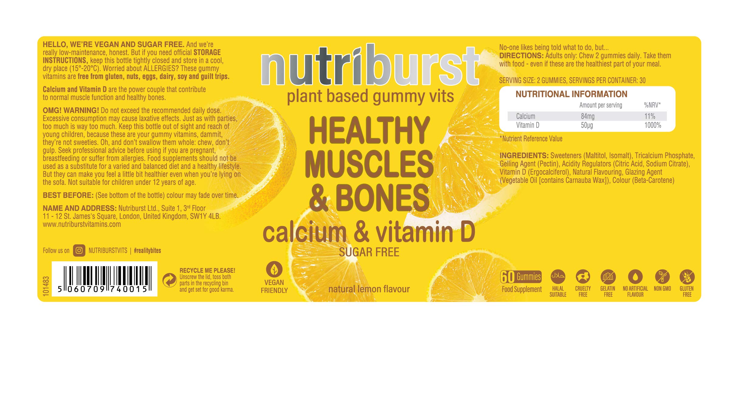 NUTRIBURST Calcium and Vitamin D for Healthy Muscles & Bones