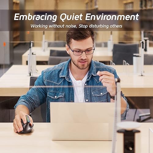 Miniatura 6 de LIZRROT Mouse ergonómico inalámbrico, mouse vertical RGB, 800-1600 DPI, 6 botones recargables 2.4G USB mouse para laptop, escritorio, PC, MacBook -