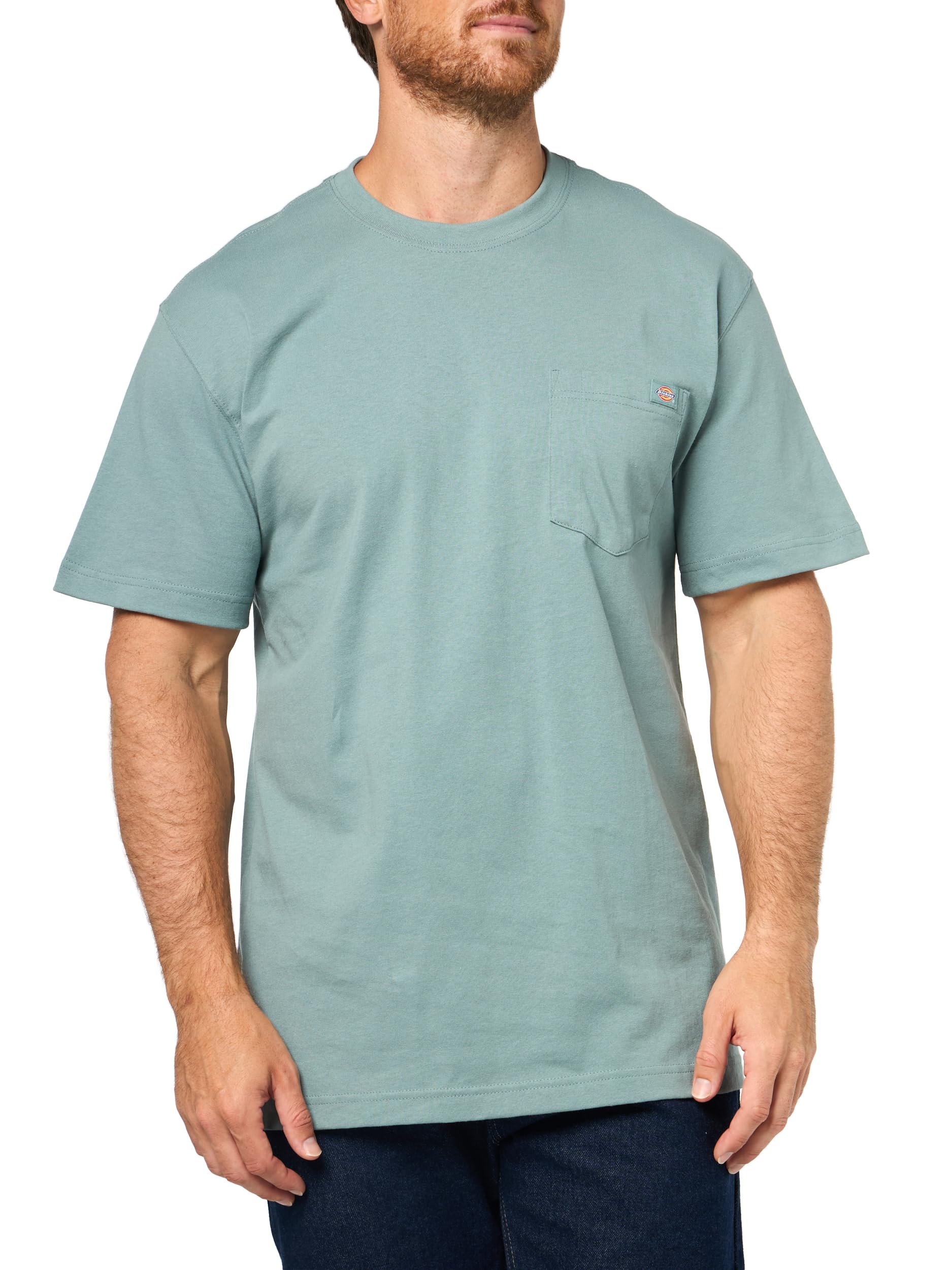 Dickies Men's Big & Tall Heavyweight Crew Neck Short Sleeve Tee, Stormy Sea, Large