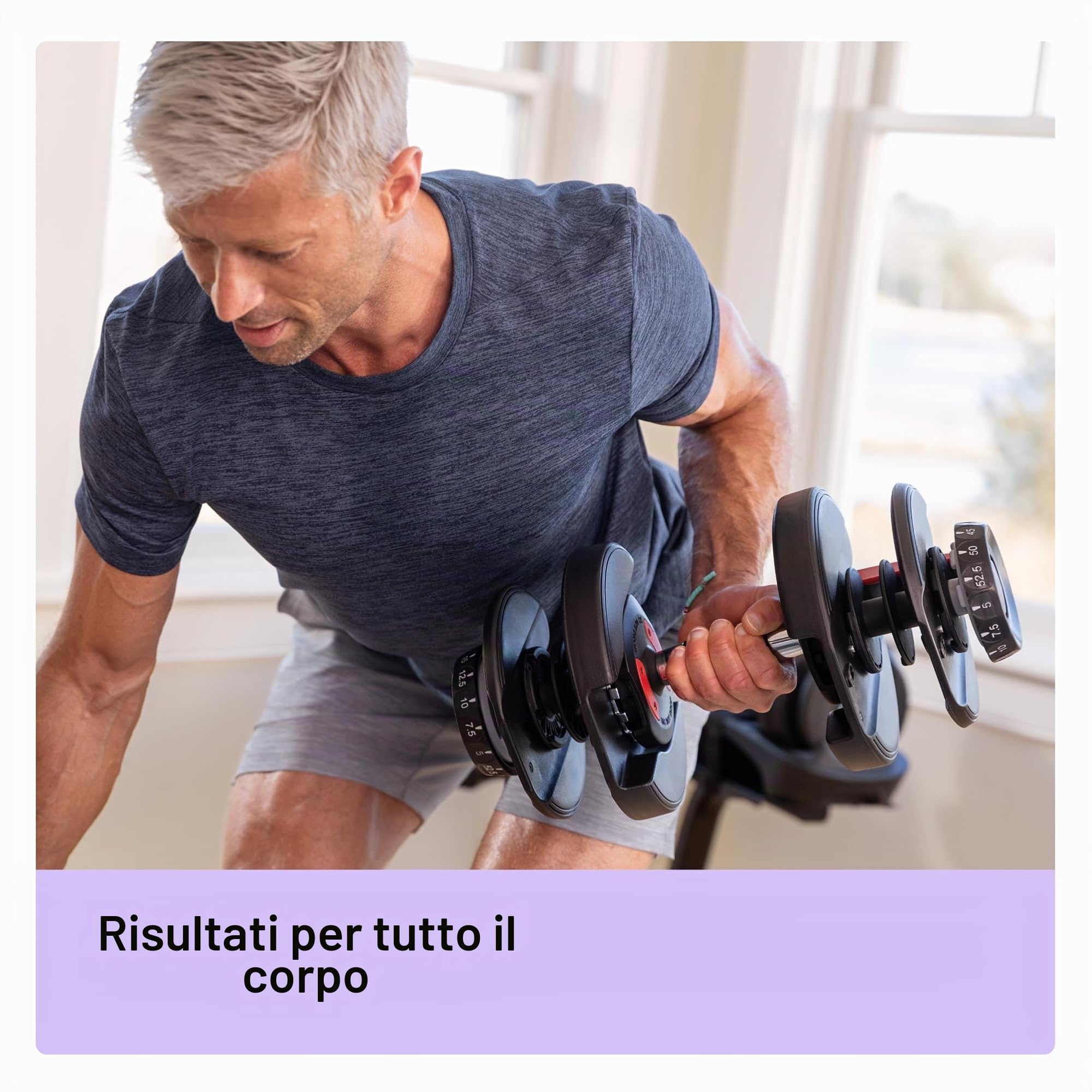 Bowflex SelectTech Serie Pesi Regolabili – Sistema Compatto con Manubri e Kettlebell 52, 90, 552i, 1090i e 840 per Allenamento di Forza a Casa