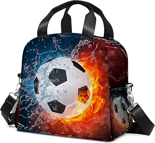Bolsa de almuerzo de fútbol con aislamiento, bolsa de comida de gran capacidad para niños, mujeres y hombres, bolsa enfriadora, impermeable, correa disponible en Yaxa Colombia