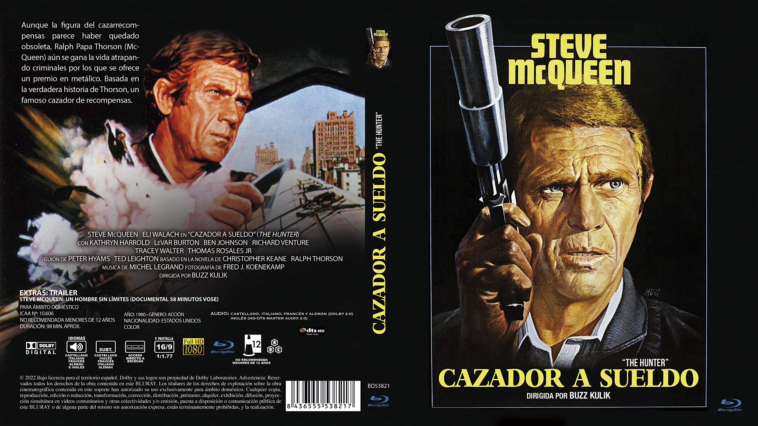 The Hunter 1980 / Le Chasseur/Il cacciatore di taglie/Cazador a Sueldo Blu-Ray Import Plays in English Steve McQueen - Image 3