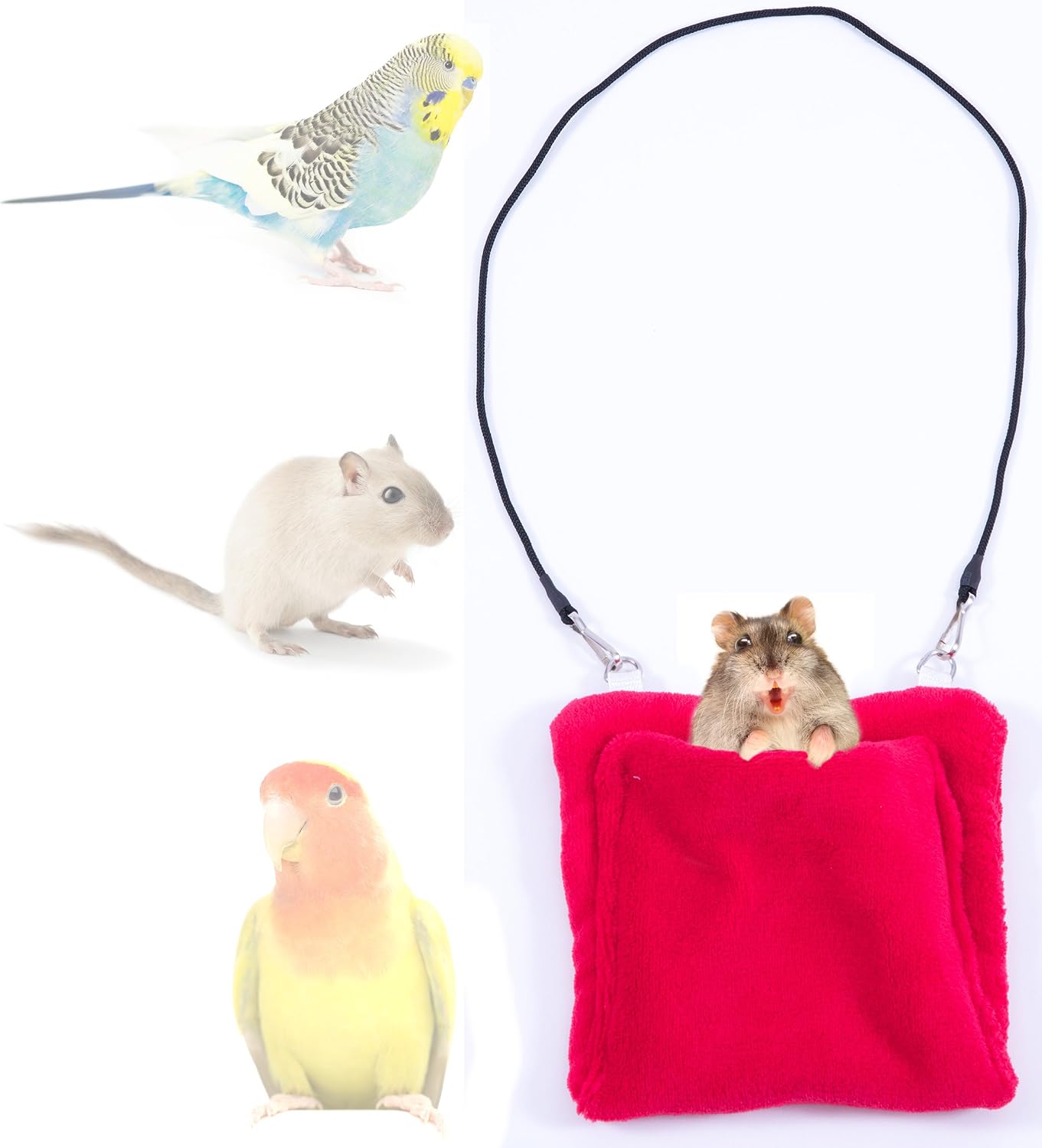 Small Pet Kangaroo Pouch - Made in The USA (Small, Red)
