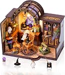 Rowood Miniature House Kit,DIY Miniature Dollhouse Kits for Adults to Build to Live in,Mayberry Street Miniatures,Wooden Adults Craft Kits,Mini Model Kits with LED,Birthday for Teens(NO.17 Cafe)