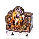 Rowood Magic Study Miniature House Kit, DIY Miniature Dollhouse Kits for Adults, Wizard Mini House Craft Kits for Women with LED, Halloween Christmas Birthday Gift for Adults (The Magic Study)