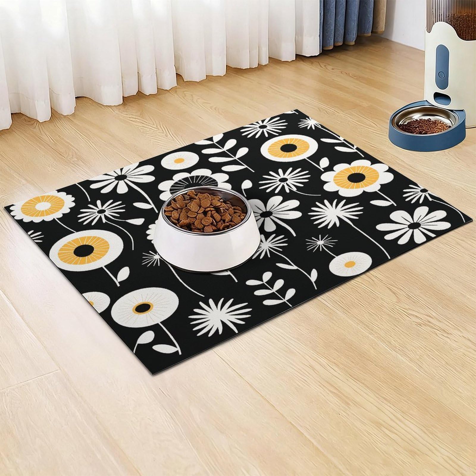 Tapis de nourriture pour chat et chat - Tapis d'alimentation antidérapant - Facile à nettoyer pour la nourriture et l'eau - 61 x 81,3 cm