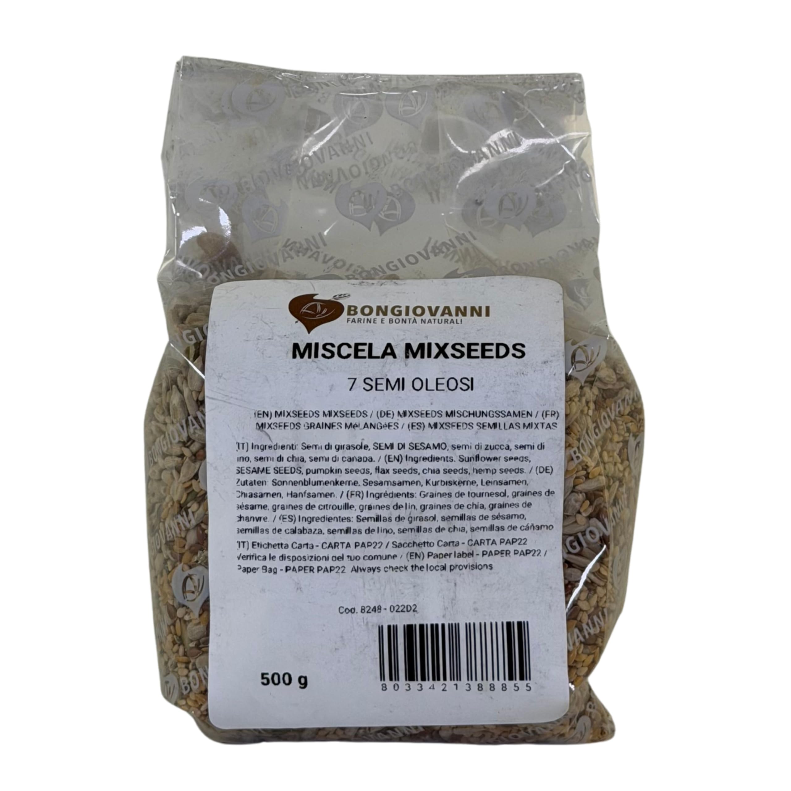 Bongiovanni Bontà Naturali MixSeeds Mezcla de 7 Semillas Oleaginosas, 500 g