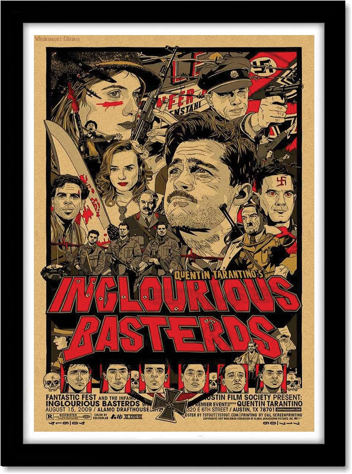 Hollywood Posters Inglourious Basterds movie Framed Poster For Room & Office (10 Inch X 13 Inch, White)