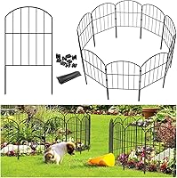 Goovilla Rustproof Metal Garden Fence: 10ft x 24in Animal Barrier, 10 Panels No-Dig Border for Dogs, Rabbits, Flower Beds & Patio