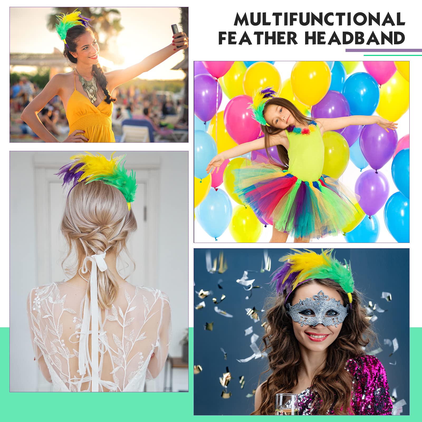 Kleurrijke Veer Hoofdband Fascinator Hoofdbanden Cosplay Haar Hoop Carnaval Party Hoofdtooi Regenboog Hoofdband Veer Hoofdtooi Kostuum voor Pasen Dag, Bruiloft, Halloween Party Kleurrijke Veer Hoofdband Fascinator Hoofdbanden Cosplay Haar Hoop Carnaval Party Hoofdtooi Regenboog Hoofdband Veer Hoofdtooi Kostuum voor Pasen Dag, Bruiloft, Halloween Party