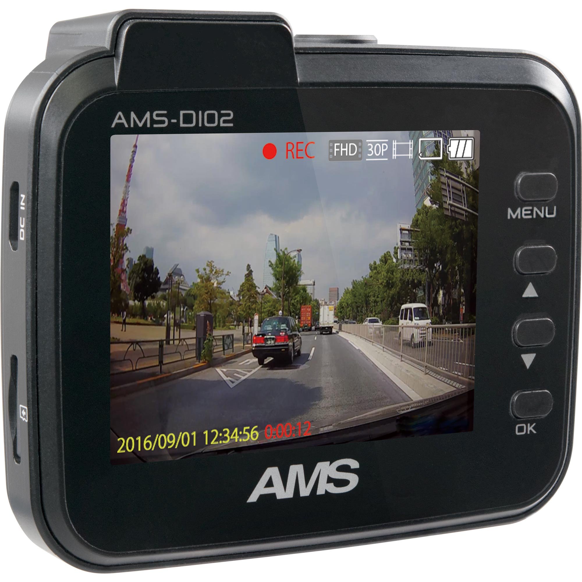 Amazon | AMS（アムス）ドライブレコーダー AMS-D102 2.4インチ 200万