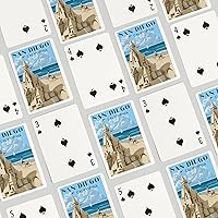Vista 4 de Lantern Press San Diego, California, Castillo de arena (52 cartas de juego, baraja de cartas de tamaño póquer con comodines)