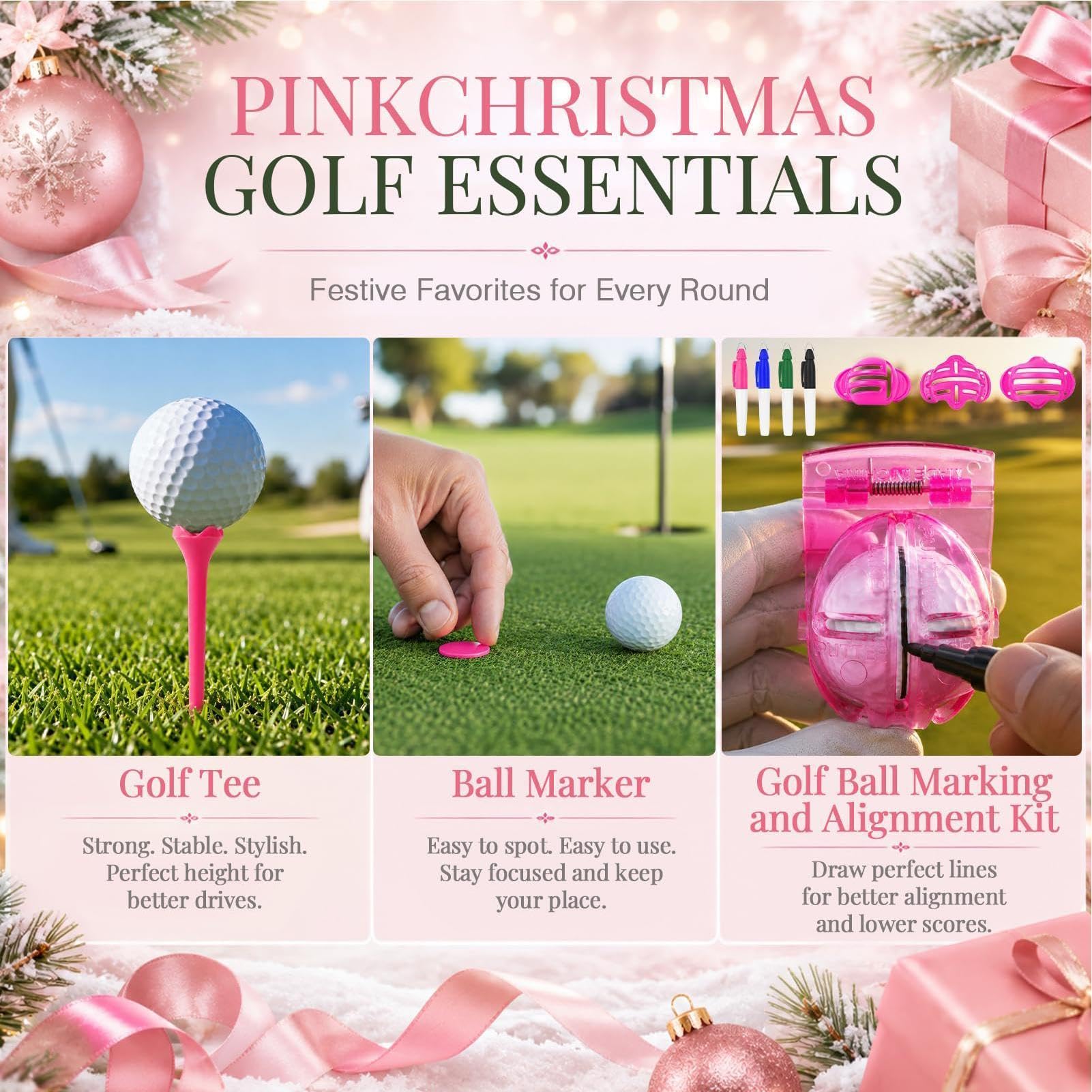 Calendrier de l'Avent Golf Coffret Cadeaux de Golf Balles Tees Marqueurs