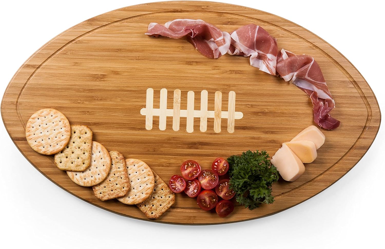 PICNIC TIME NCAA Football Cheese Board - Novelty Charcuterie Board - Serving Platter, Cheese Boards Charcuterie Boards, Wood Cutting Board, (Bamboo)