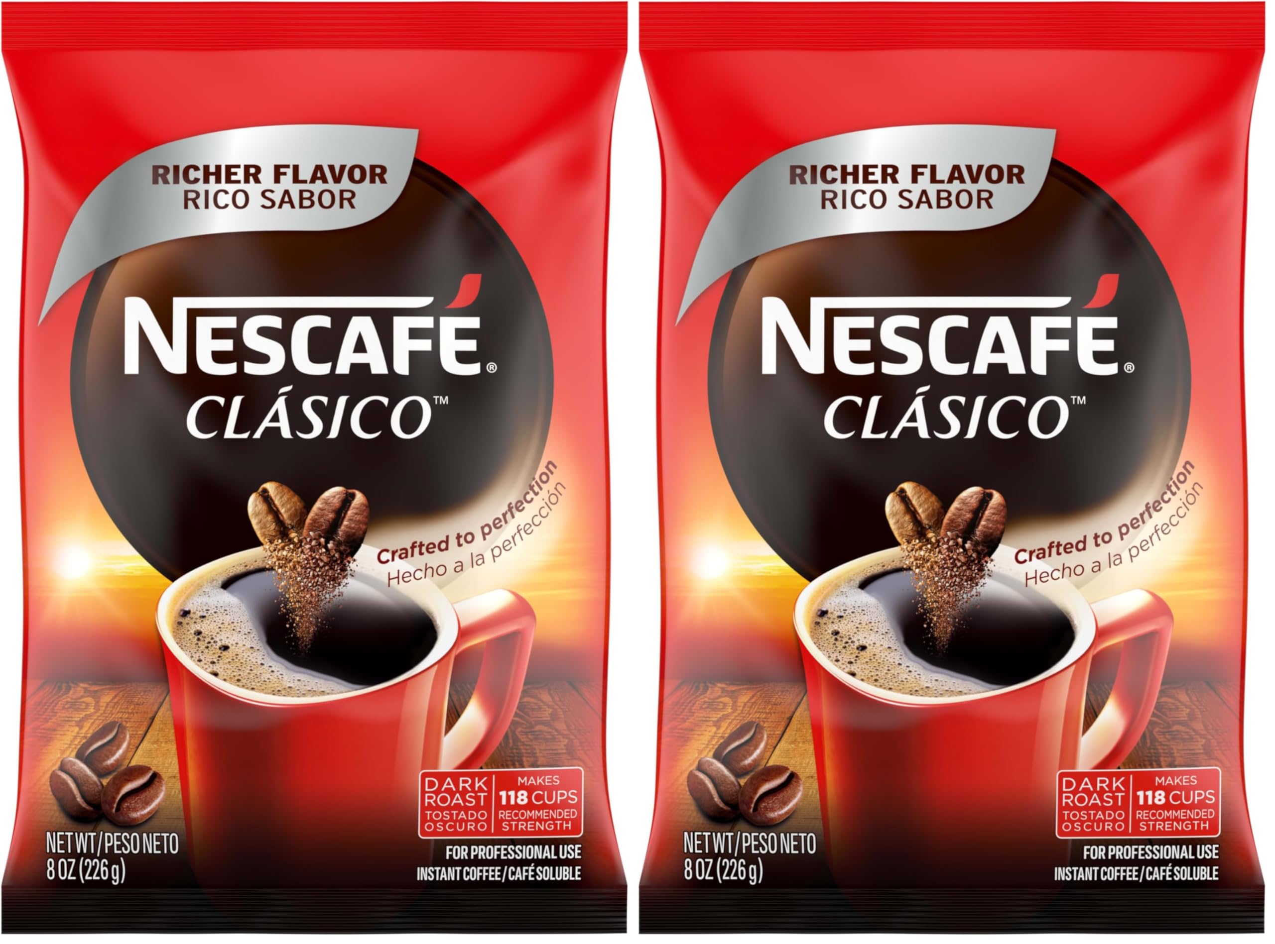 Amazon.com : NESCAFÉ® Clásico™ Dark Roast Instant Coffee, 8 Oz