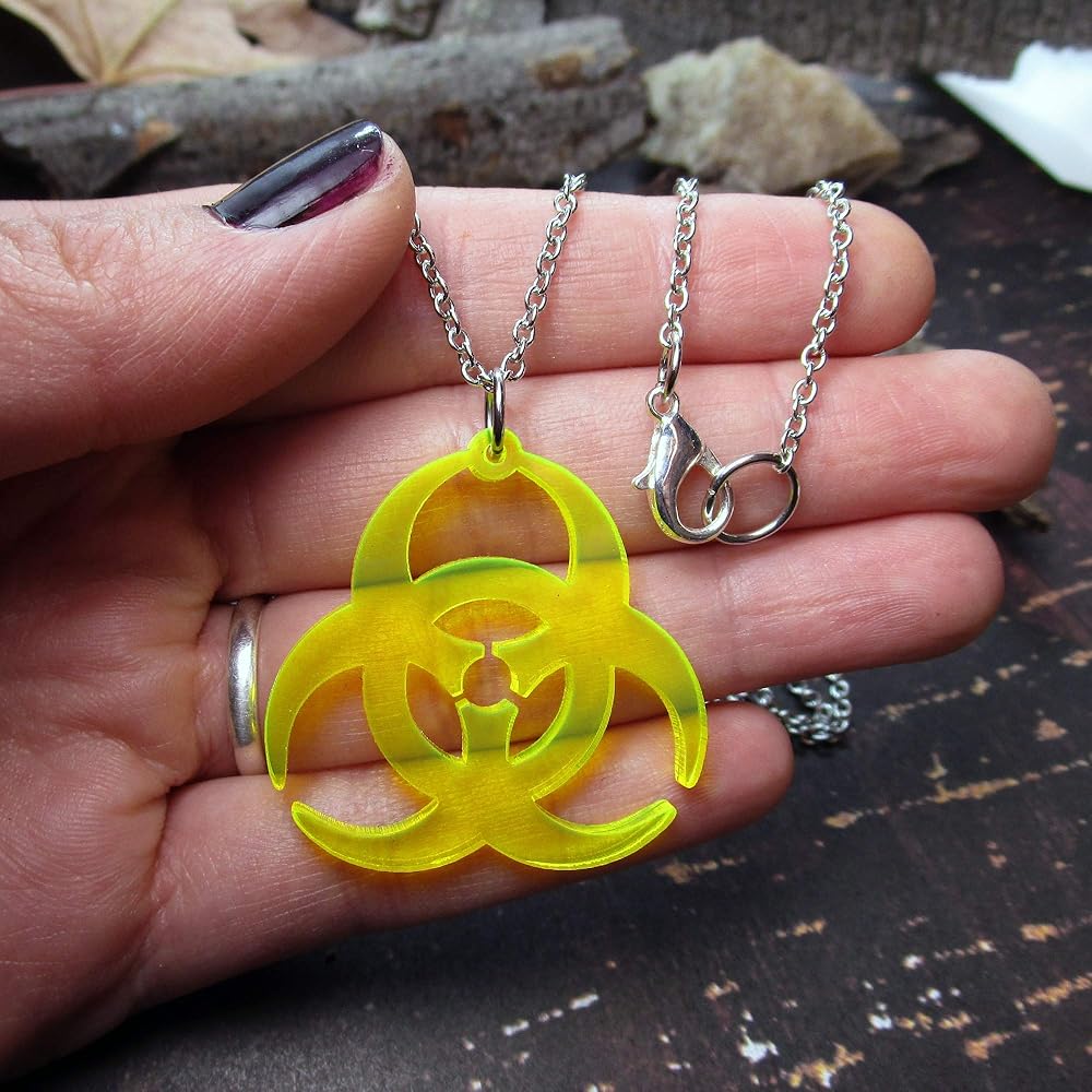 Amazon.com: Neon Yellow Biohazard Symbol Pendant Necklace Amazon.com: Neon Yellow Biohazard Symbol Pendant Necklace