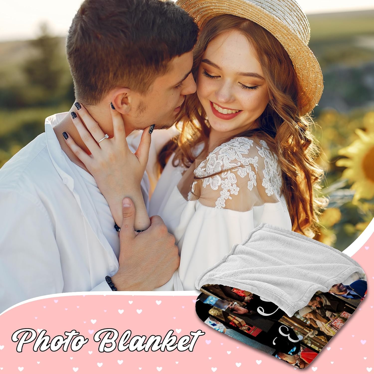 Ship Next Day, Personalized Gifts for Boyfriend Girlfriend, Custom Blanket with Picture, Customized Photo Blanket for Husband Wife, Men Women Gifts for Christmas Valentines Day Wedding Birthday - Image 2