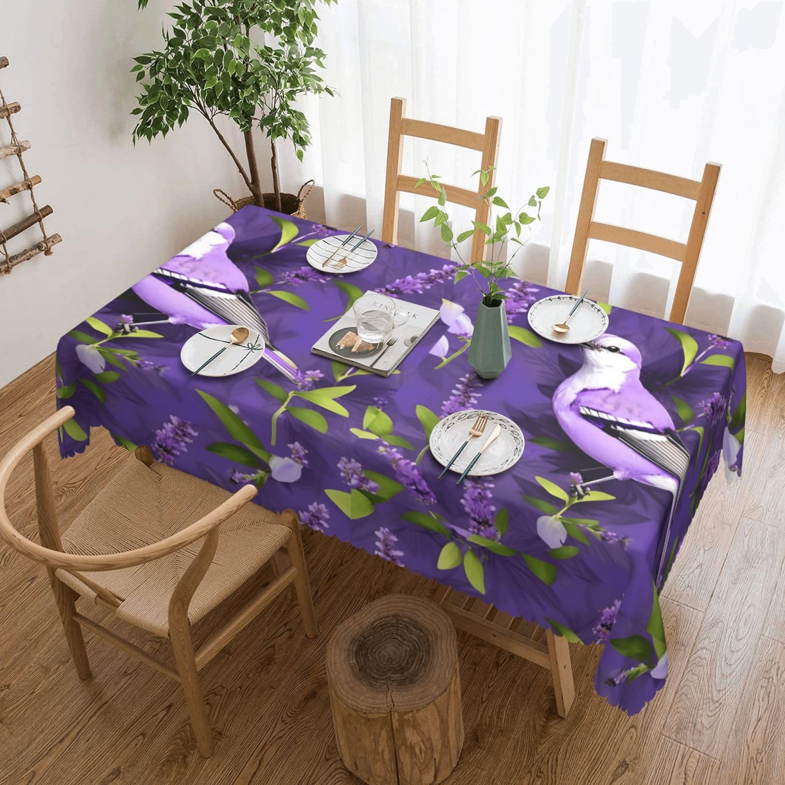 Nappe rectangulaire lavande en tissu résistant pour pique-nique
