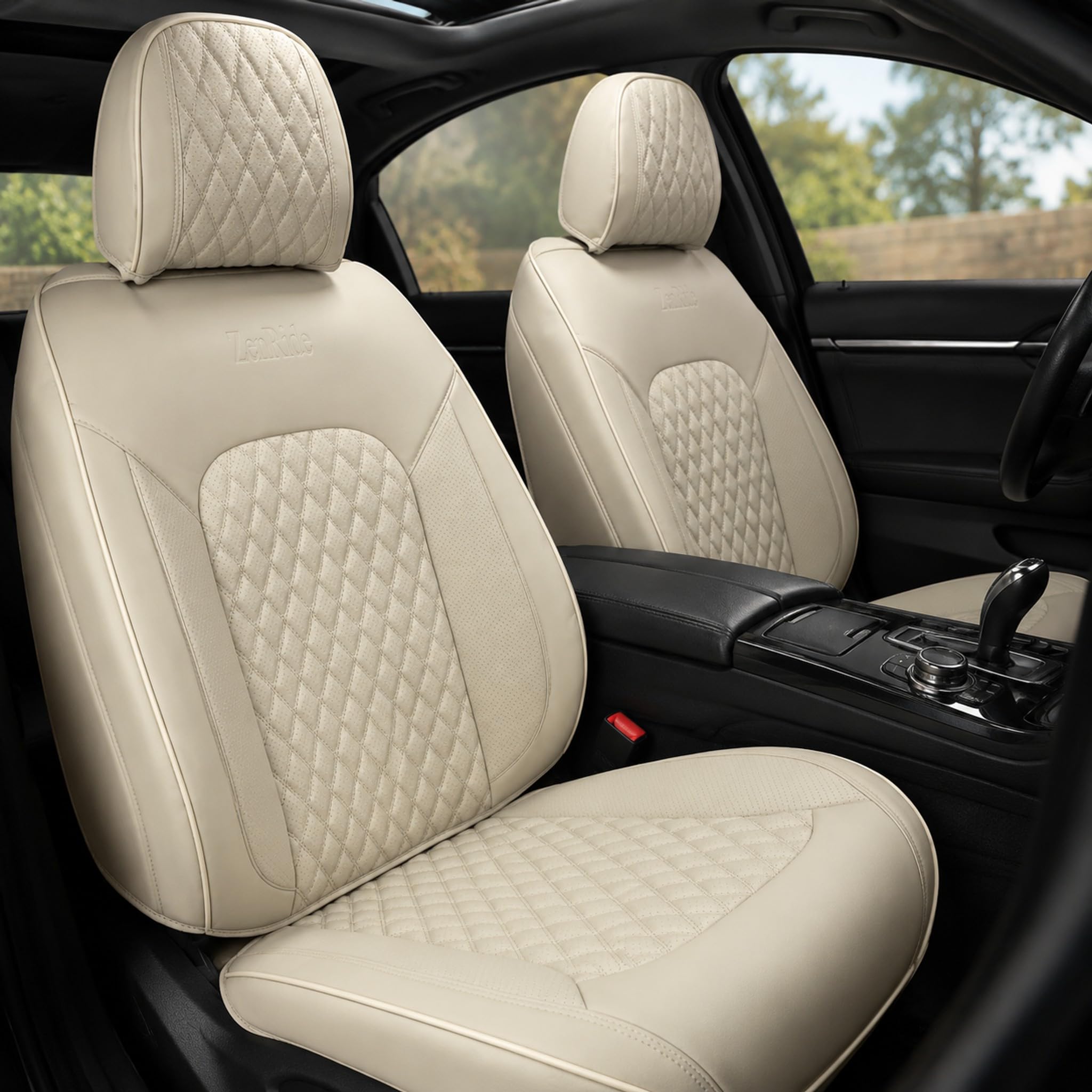 Photo 1 of ZenRide Beige Nappa Leather Car Seat Covers (Set of 2)