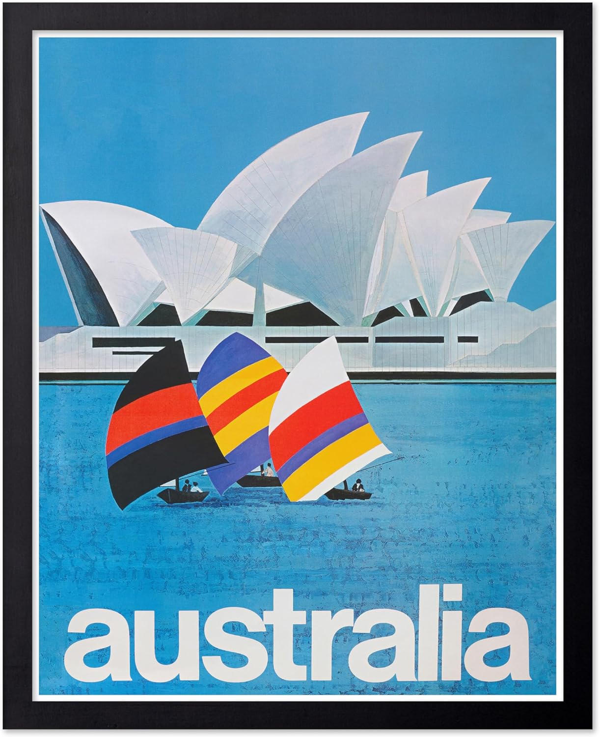 Poster Master Australia Wall Art - Vintage Wall Art - Australia Travel Print - Great Wall Decor Gift for Home, Office, Living Room, 8x10 Black Framed