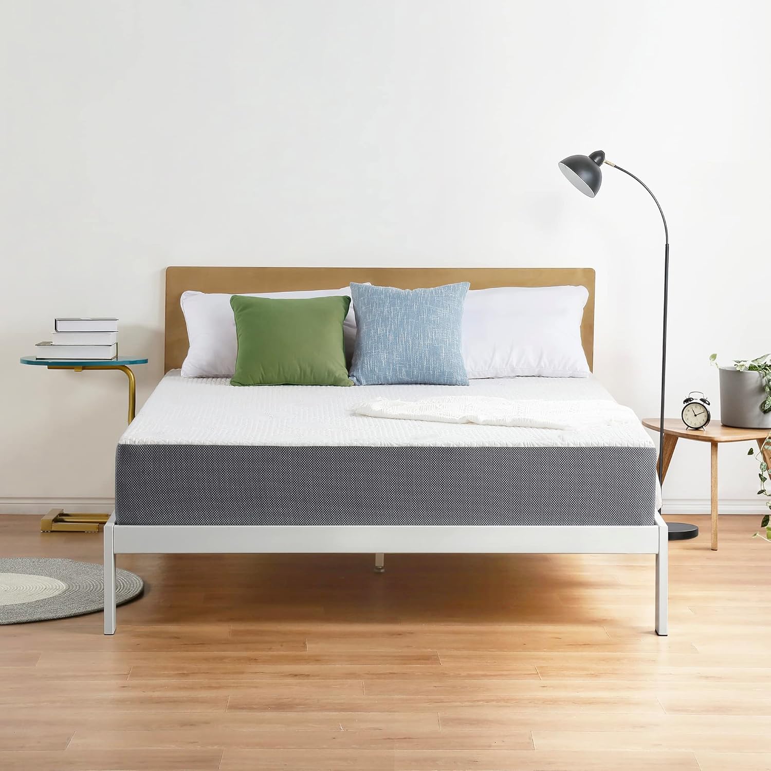 Olee Sleep 8 Inch Ventilated Gel Infused Memory Foam Mattress, CertiPUR-US® Certified, Gray, Full Grey Full Foam Mattress