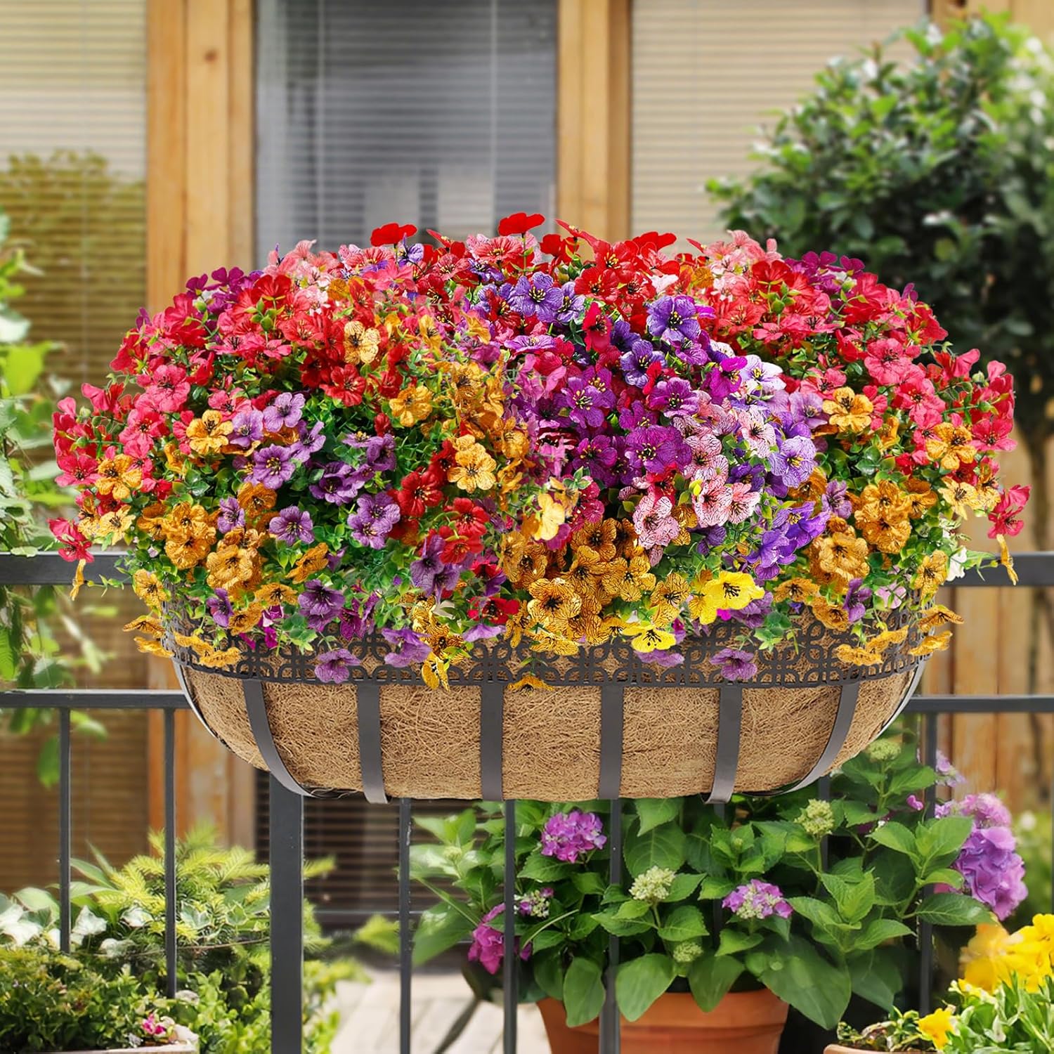 FGSAEOR 20 Bundles Artificial Flowers for Outdoor Indoor, Faux Flower Daisy with Eucalyptus Leaves Fake Plants Greenery, Garden Home Decor for Boxwood Porch Patio - Image 4