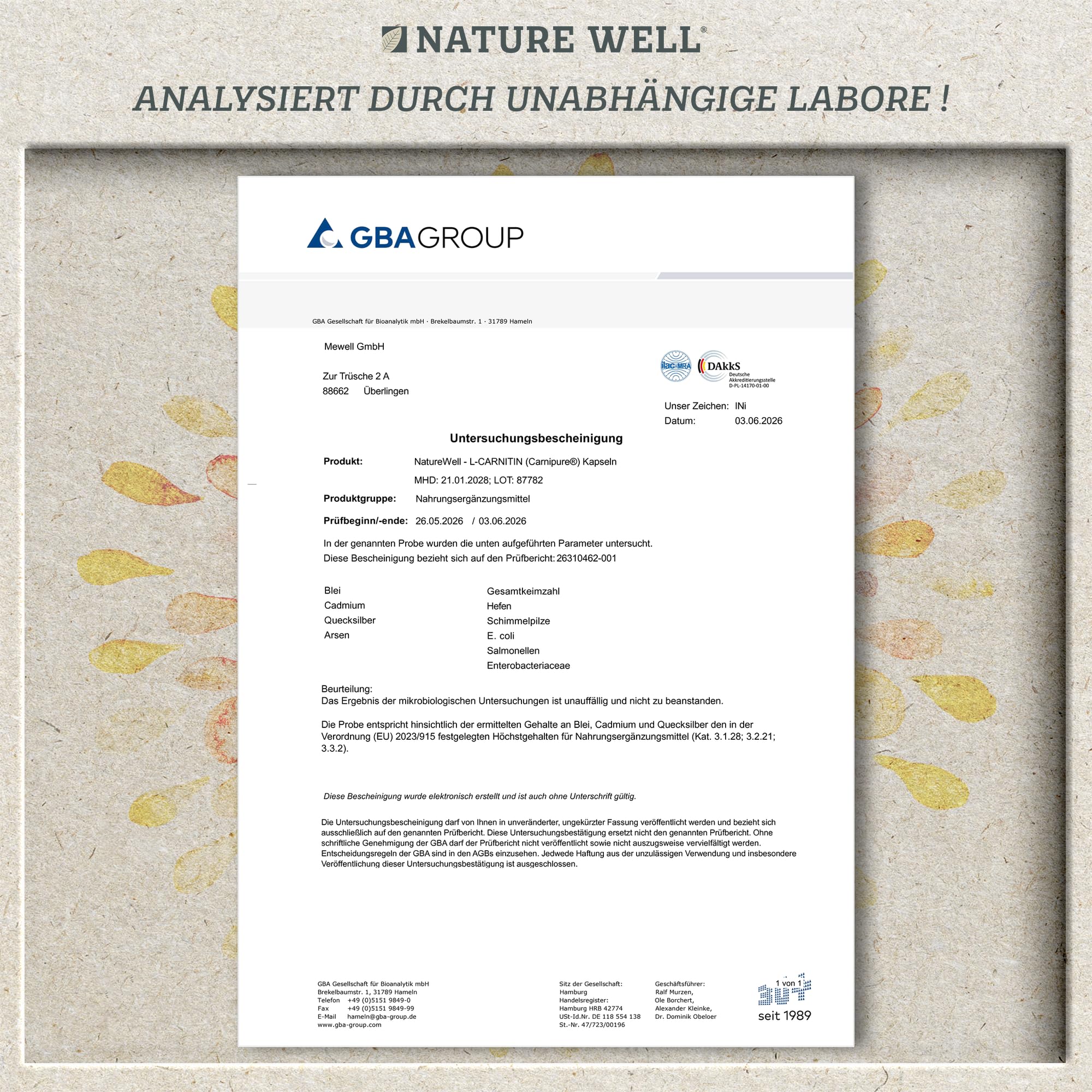 L-Carnitin Kapseln 450x - hochdosiert mit 2250 mg Carnipure®, dem Premium L-Carnitin-Tartrat von Lonza - laborgeprüft mit Zertifikat - 100% vegan - Vorrat für 150 Tage