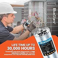 Vista 9 de [Certificado UL] BlueStars 70/7.5 uF 70+7.5 MFD 370 o 440 voltios VCA Condensador redondo de doble funcionamiento, compatible con aire acondicionado