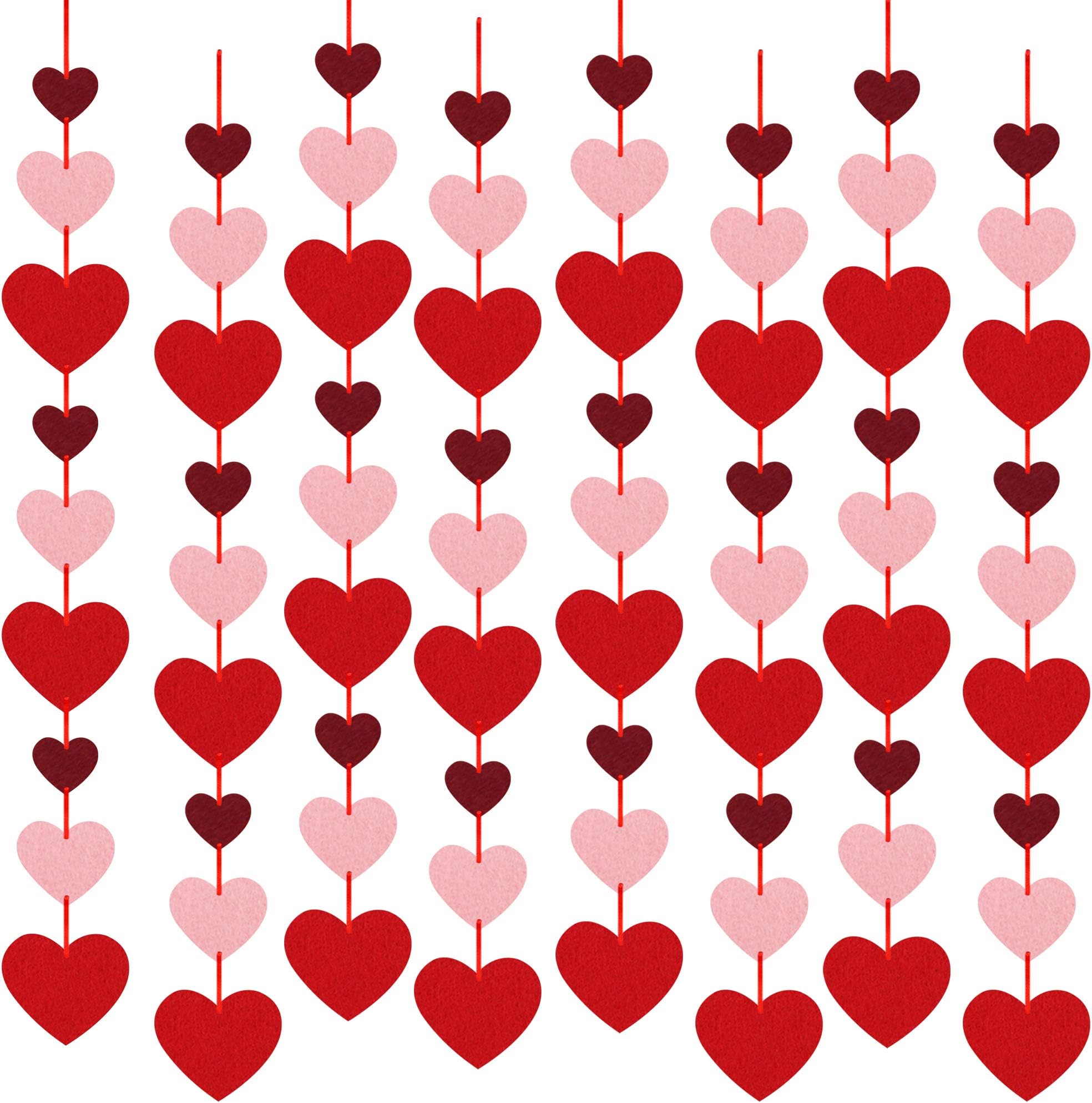 Grehge s Day Heart Banner Felt Heart Garland Heart Hanging