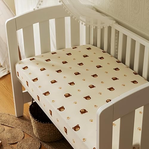 Miniatura 5 de Paquete de 2 sábanas de muselina para cuna, para niños y niñas, sábanas de cuna para colchón estándar de cuna, colchón de cama infantil