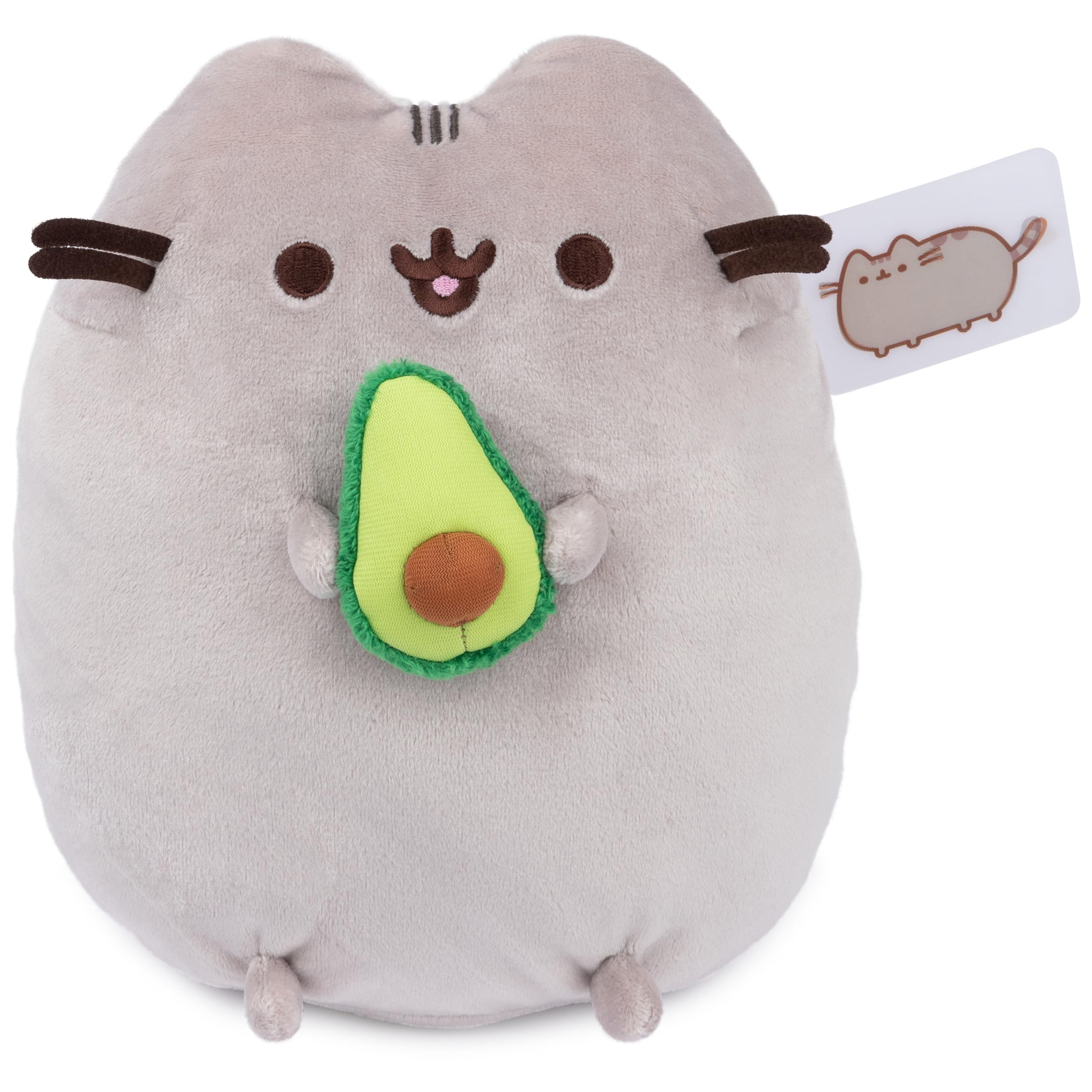 Pusheen Snackable Avocado Plush, Stuffed Animal for Ages 8 and Up, 9.5”, Gray