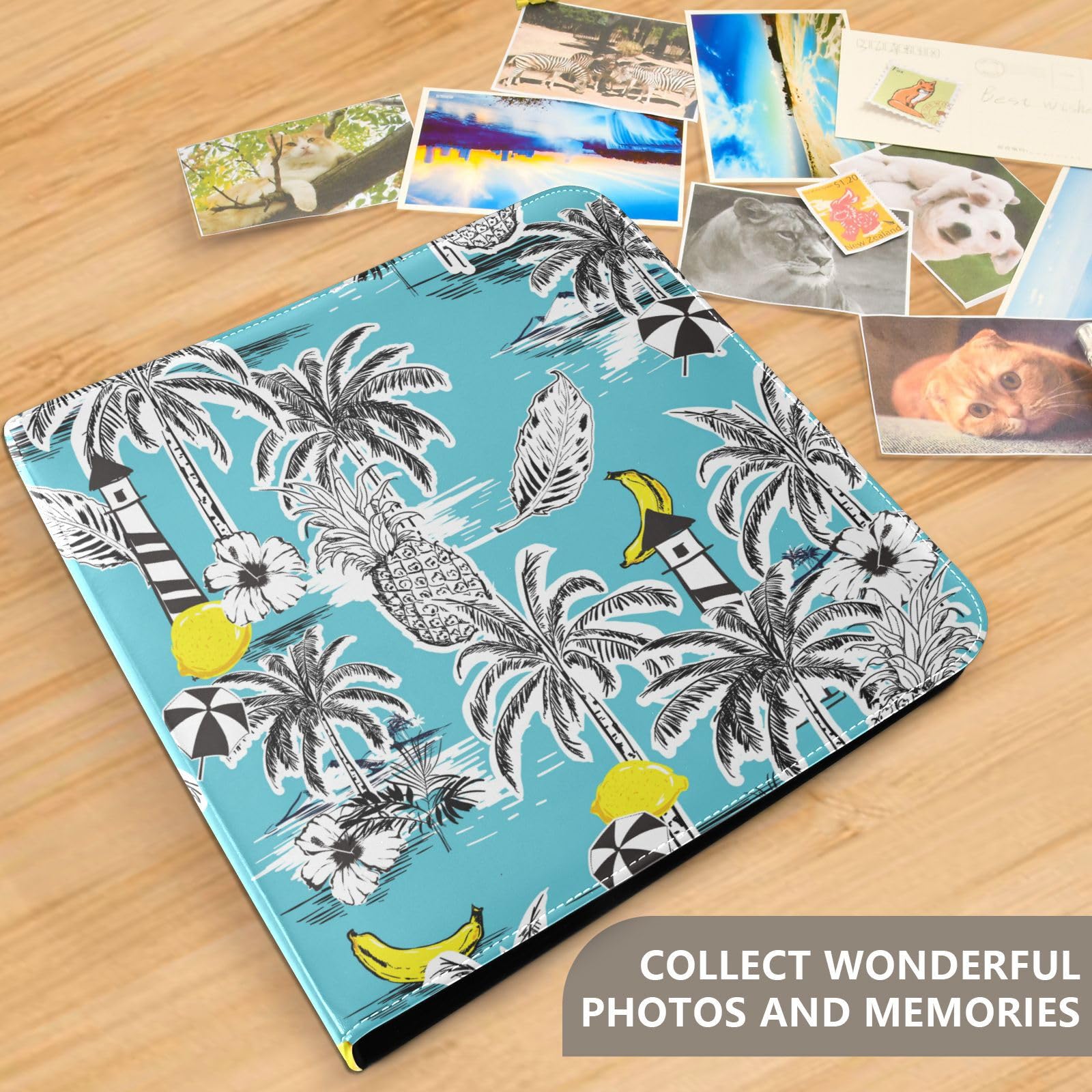 Álbum de fotos, álbumes de fotos, autoadhesivos, para estantería de fotos, álbumes de fotos para 6 x 8 pulgadas, color azul isla tropical