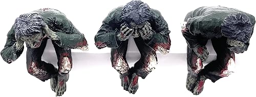 Miniatura 7 de RUSTIX Figuras de zombies de Walking Dead – See Hear Speak No Evil Undead - Estante, coleccionables y decoración de zombies, regalos perfectos para