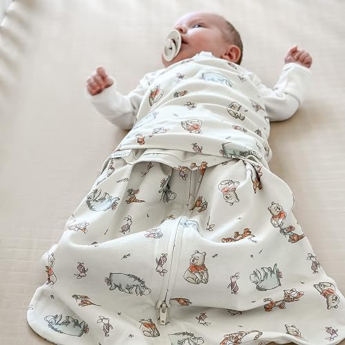 Miniatura 4 de HALO Disney - Saco de dormir 100% algodón, manta ajustable de 3 vías, TOG 1.5, Winnie Frolic, recién nacido, 0-3 meses