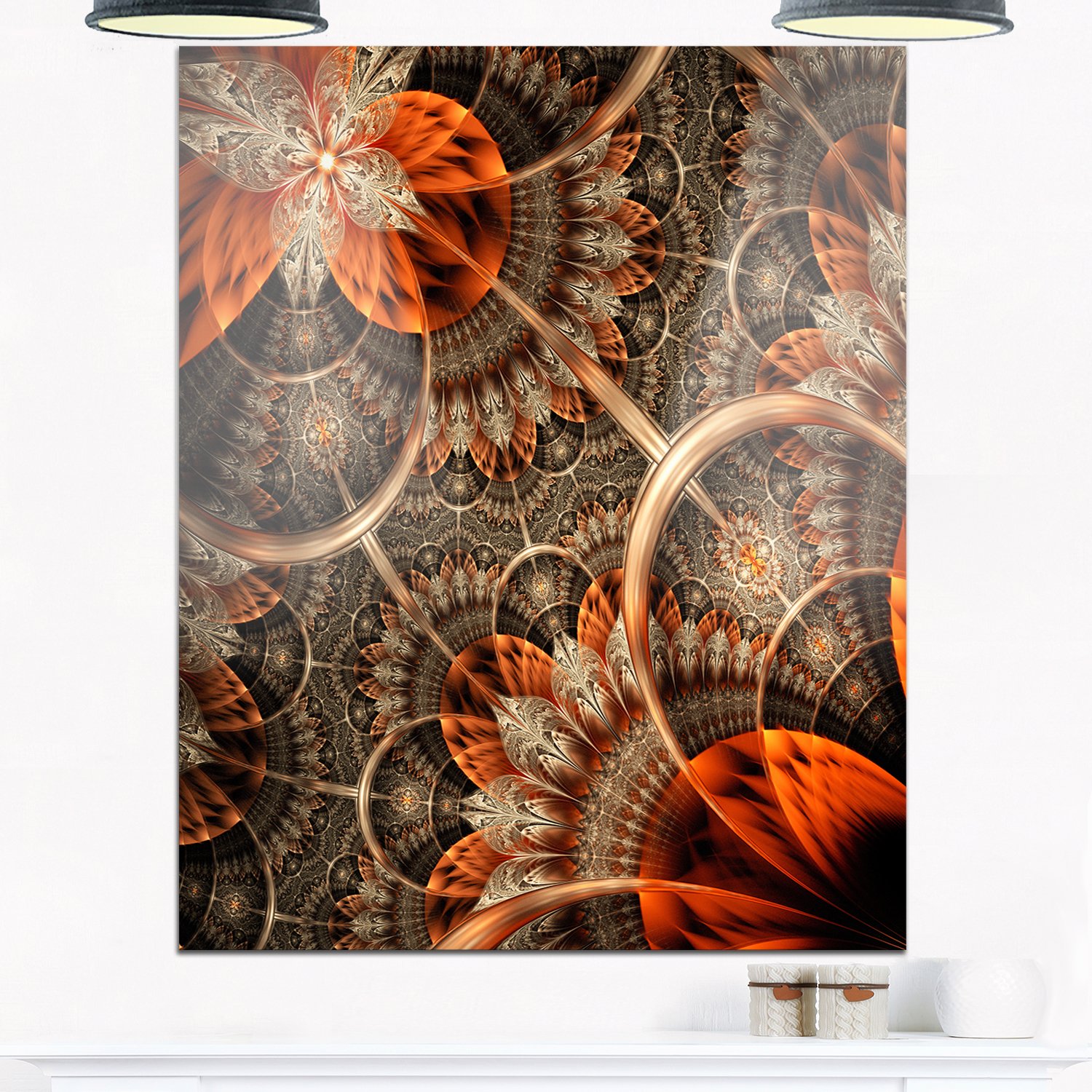 Amazon.com: Designart Orange Brown Digital Art Fractal Flower