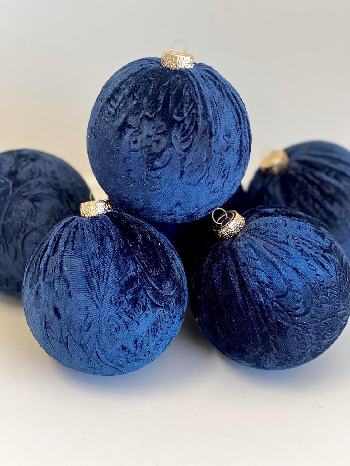 Navy Blue Ornaments Christmas Handmade Velvet Ornaments