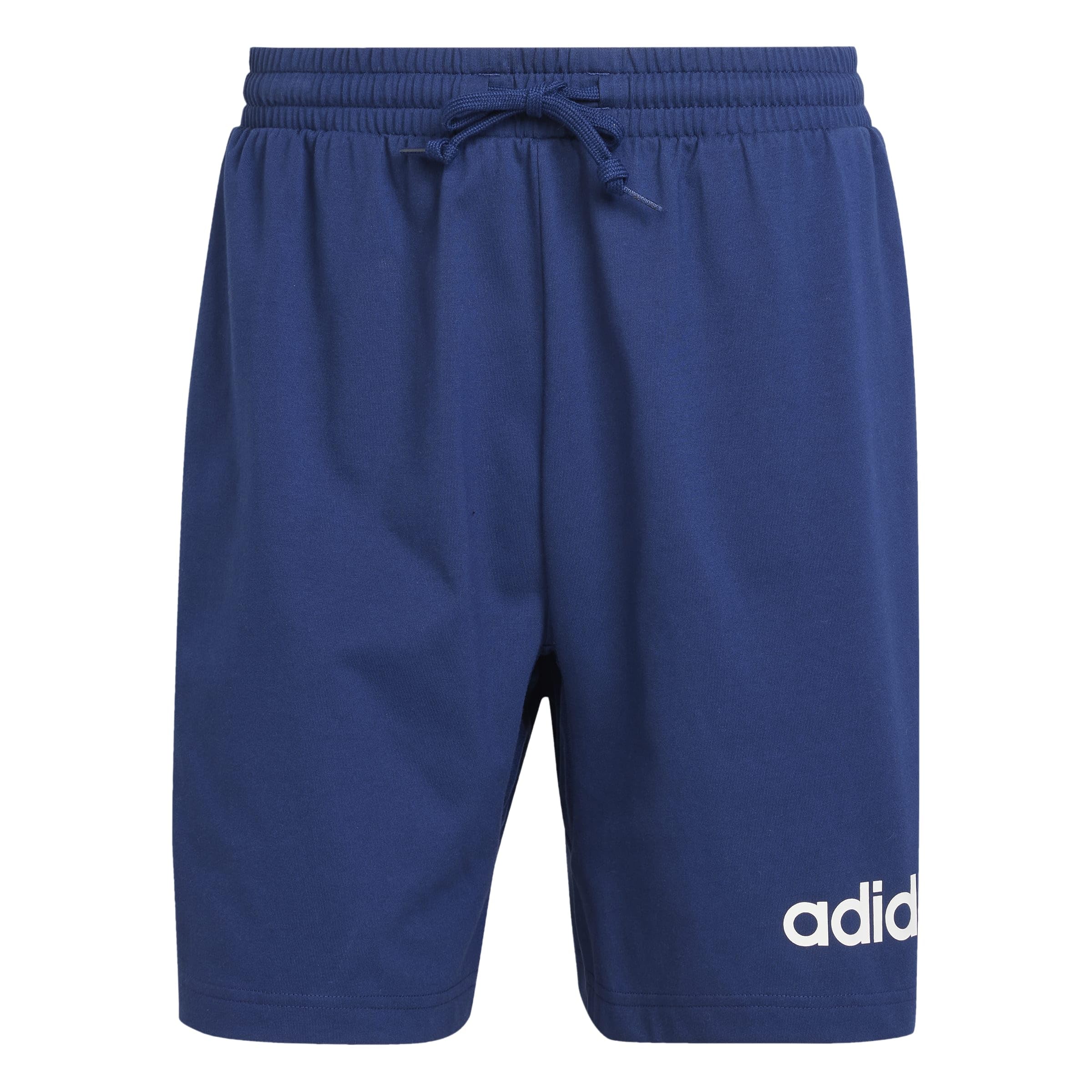adidas Men's Essentials Linear Single Jersey Short, Dark Blue/White, XXL