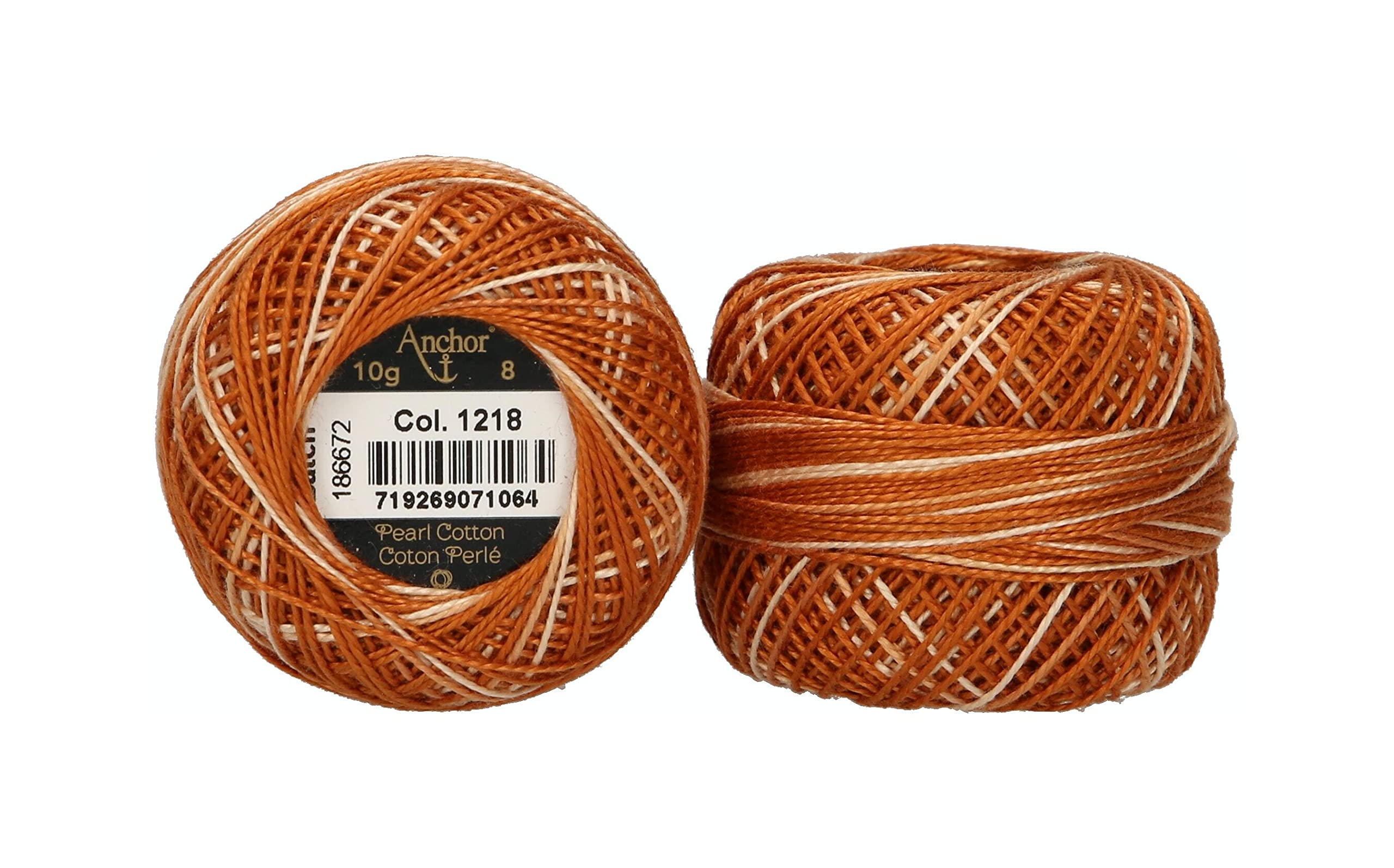 Anchor 4591008-01218 Embroidery Thread, 100% Cotton, 1218, Thickness 8, 82 m